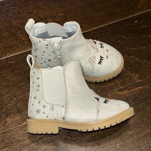 Baby Girl Toddler Gray Unicorn Boots